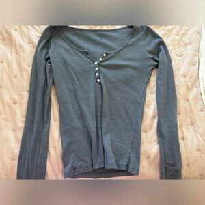Brandy Melville Slate Long Sleeve Top